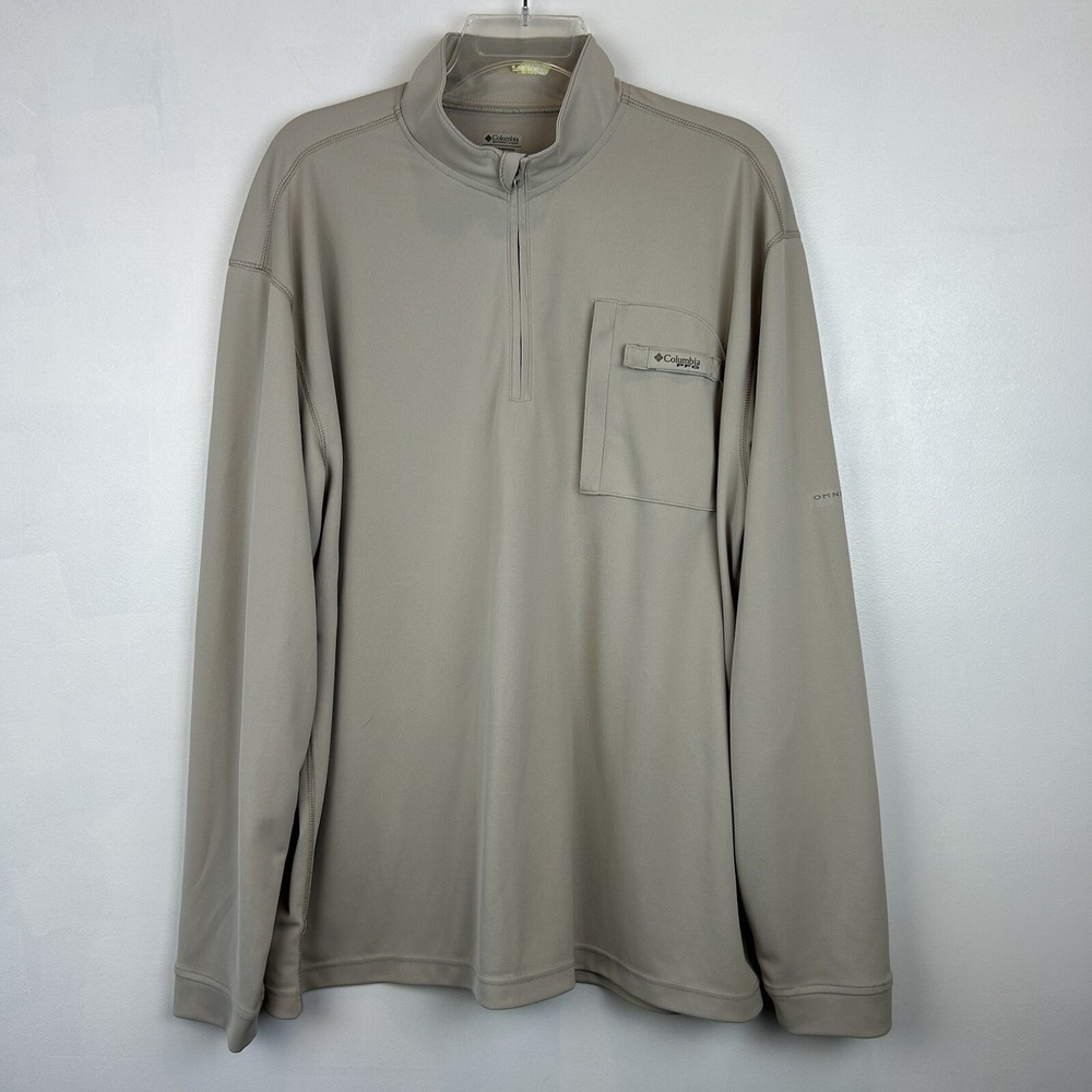 Columbia PFG 1/4 Zip Pullover Fishing Omni Shade Mens Size Small Fleece Lined